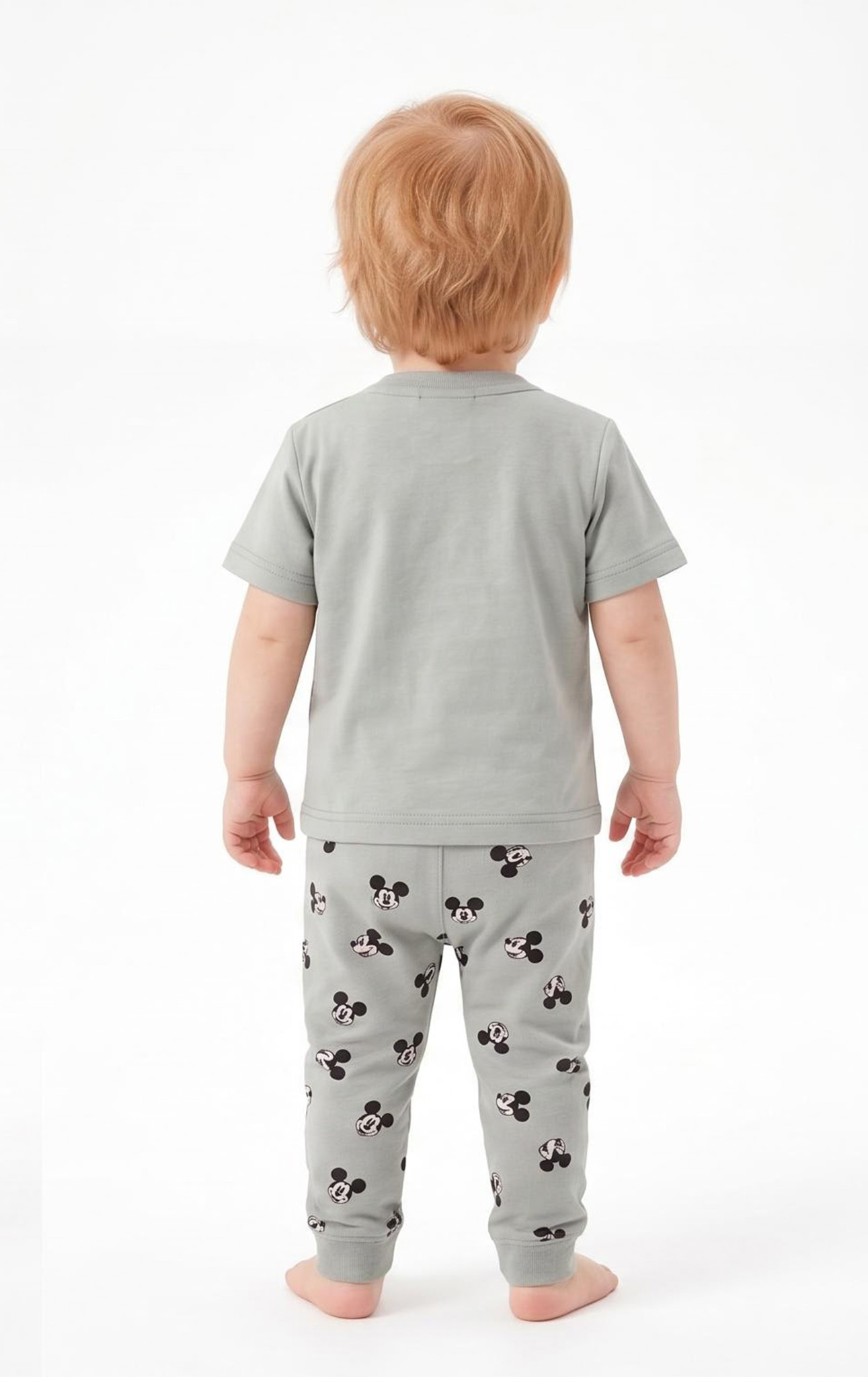 Baby Cotton Cartoon Print Short-Sleeve Pajamas Set with Woven Label - 图片 4