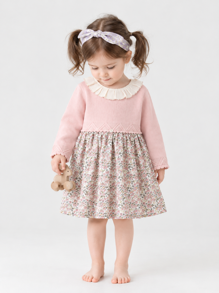 Cream All-Over Teddy Bear Print Sweatshirt and Pants Set