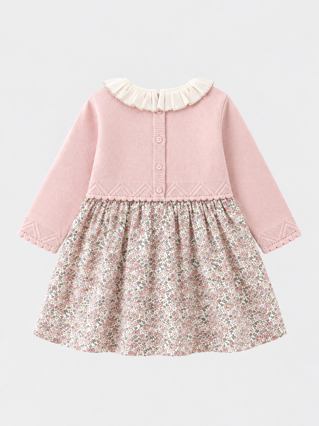 Cream All-Over Teddy Bear Print Sweatshirt and Pants Set - 图片 4