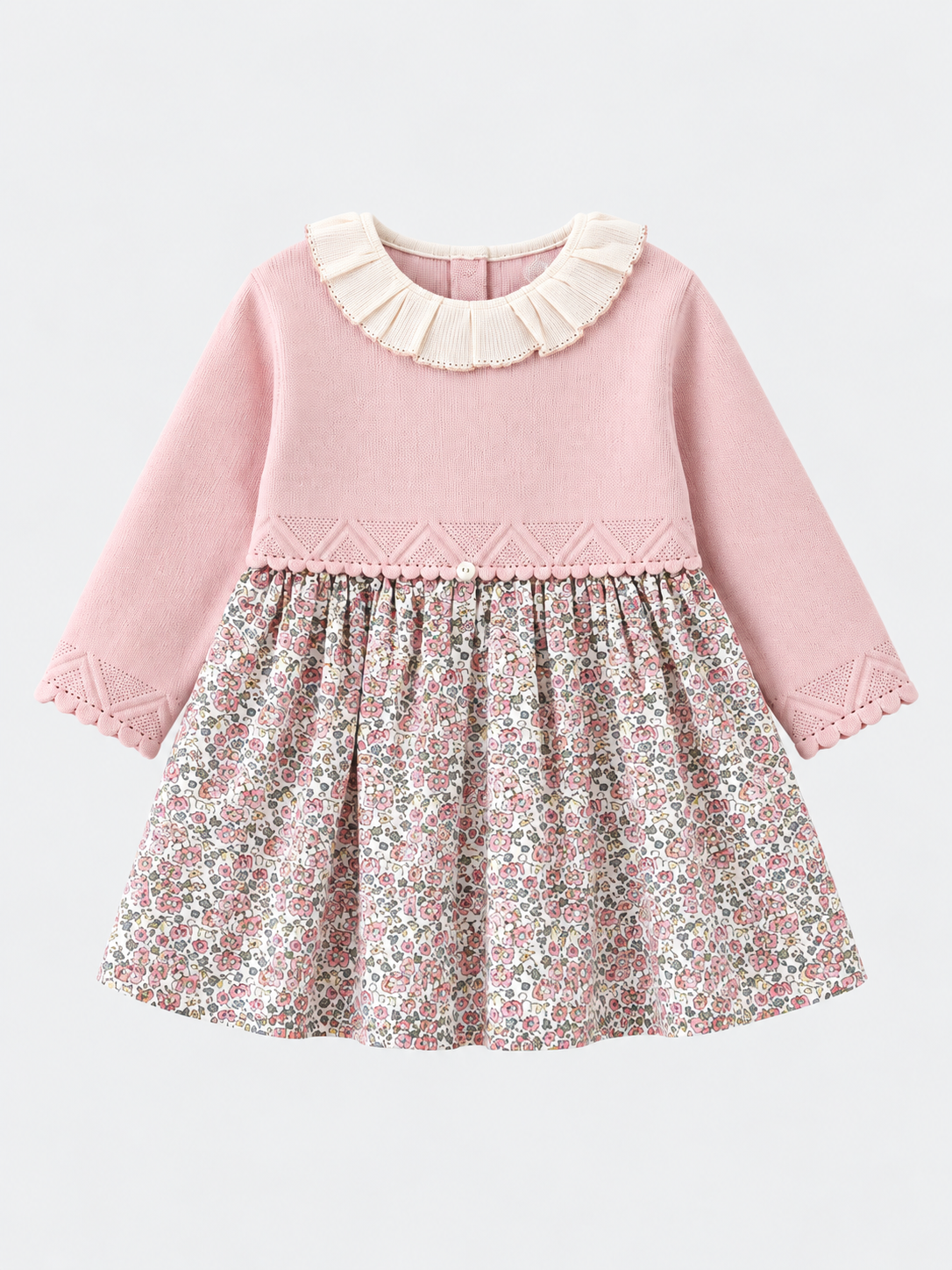 Cream All-Over Teddy Bear Print Sweatshirt and Pants Set - 图片 3