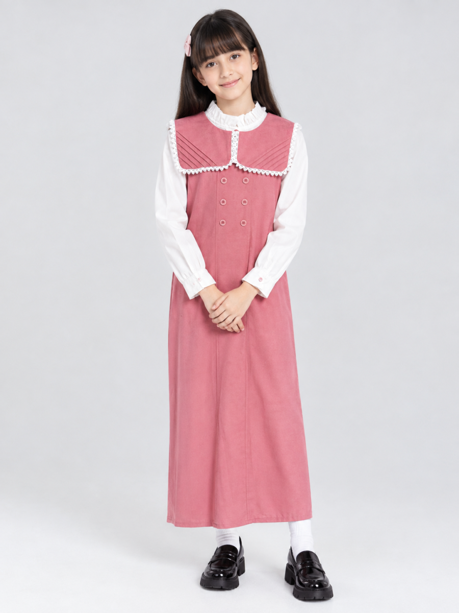 Sweet Academic Style Round Neck Vest Two-Piece School Uniform Set